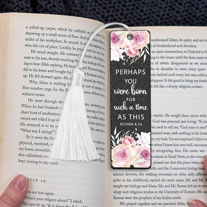 Christian Purposeful Bookmark, Inspirational Gift for Believers, Uplifting Present for Spiritual Readers, Faith - Based Reading Gift, Unique Floral & Scripture Design Bookmark, WCB45