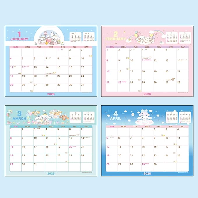 Sanrio Ring Calendar, 2026, Cinnamon Roll, Paper, Tabletop 622095