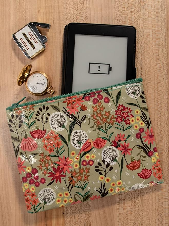 Blue Q Zipper Pouch, Made from 95% Recycled Material, 7.25" h x 9.5" w, Colorful Chunky Zipper