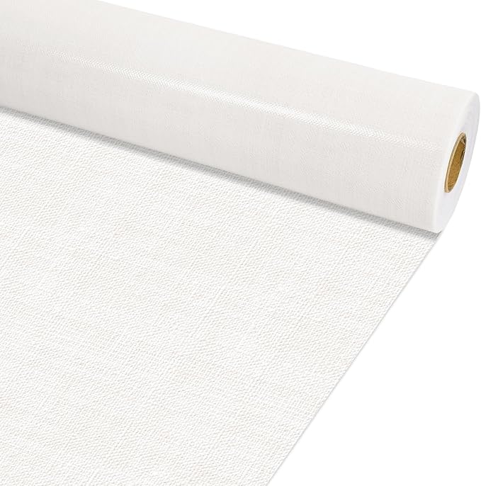 White Woven Bulletin Board Roll Pastel Woven Reusable Erasable Background Wrinkle Resistant Poster Non-Woven Fabric Bulletin Board Roll for Halloween Classroom Decor Wrapping Paper Crafts 15.55" x20ft