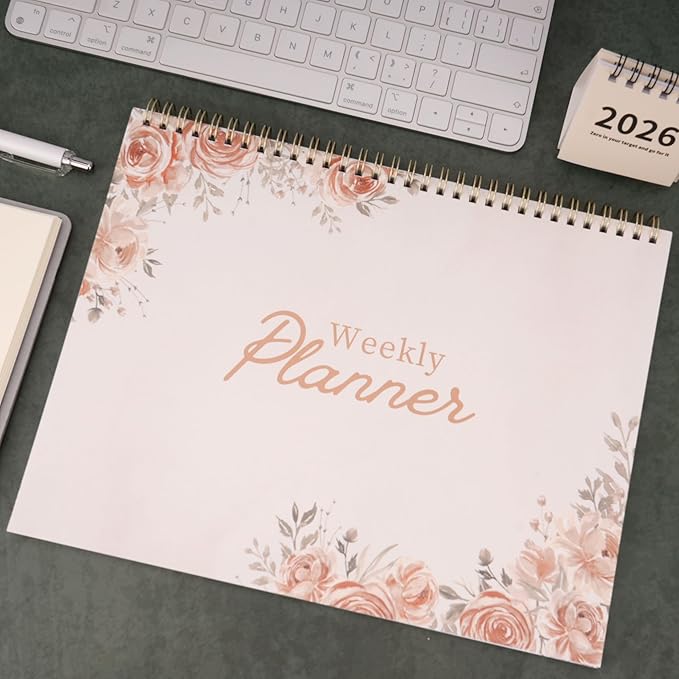 Weekly Planner Notepad 8.5x11 Inches – 52 Weeks Undated Dashboard Desk Pad for To-Do List, Schedule & Notes – Productivity Planner for Work, School, Home & Busy Professionals (Blush Pink)