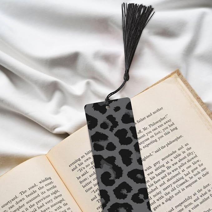 Leopard Print 5pcs Wood Bookmarks with Tassel for Planner Reading Book Lovers Accessory Readers Men Women 4.6 X 1.2 Inch
