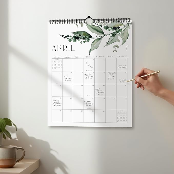 Aesthetic 2026-2027 Wall Calendar - Runs from January 2026 Until July 2027 - The Perfect Large Modern Greenery Calendar Planner for Easy Organizing