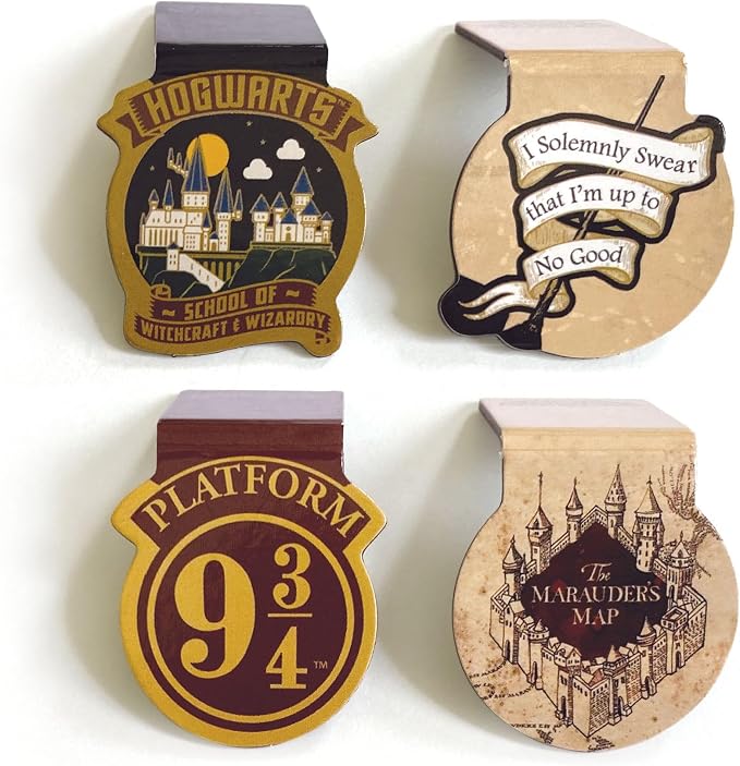 Paper House Productions Harry Potter Set of 4 1" Magnetic Die-Cut Page-Top Bookmarks - Favorite Symbols