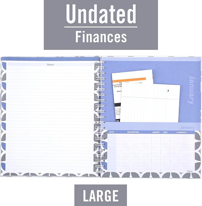 FindTape Mead Undated Home Finance Organizer, 9 in. x 11 in. / Overview Page 2025 to 2028