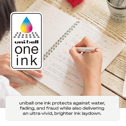 uniball one Retractable Gel Pens, Medium Point (0.7mm), Black and Blue Ink, 5 Pack