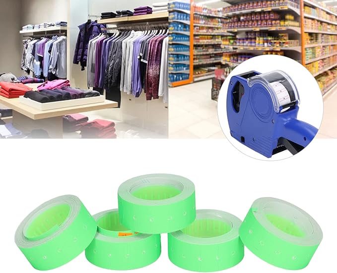 30 Rolls 15000 Price Gun Labels, Pricing Labels Single Row Price Gun Tag for Mx-5500 M5500 Fluorescent Green Price Marker Stickers