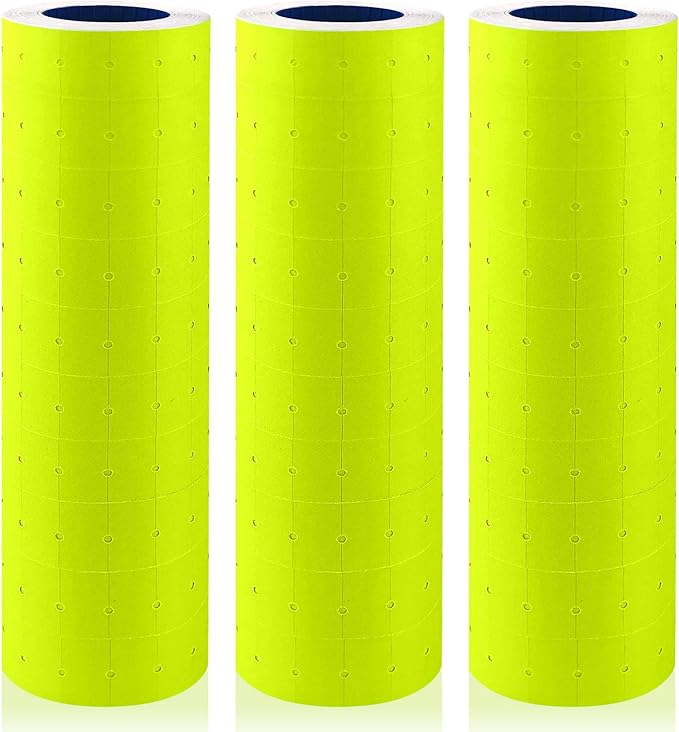 30 Rolls 15000 Price Gun Labels for Mx-5500 White Price Marker Stickers, Super Sticky Label Paper Tag Labels (Yellow)