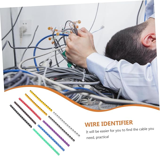 Angoily 150pcs Cable Identifier Self-Adhesive Digital Number Tube Wire Marker Labels Easy to Use for Cord Cable Marking