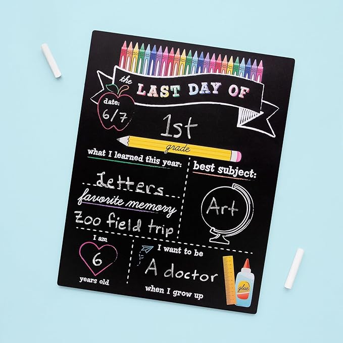 Office Depot® First/Last Day Chalkboard Sign, 14" x 11", Black