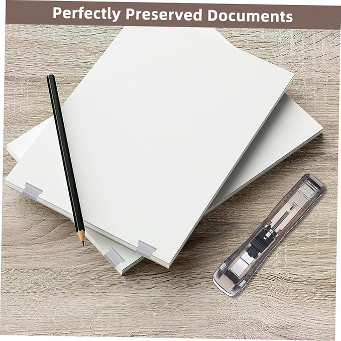 Binder Clip Stapler Set with 2 Desktop Staplers and 200 Refill Clips for Office and School Document Binding and File Organization