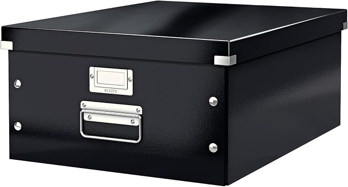 Leitz A5 Storage Box, Click and Store Range 60430001 - Small, Black Storage Box A3'