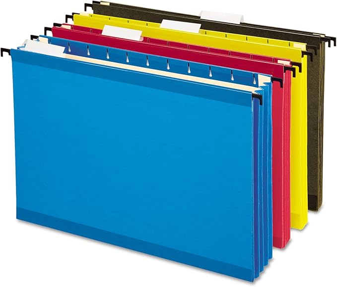 Pendaflex SureHook Reinforced Extra Capacity Hanging Pockets, Letter Size, Assorted Colors, 4/PK (09213)