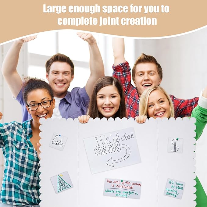 24 Pcs 24 x 36 Inch Trifold Poster Display Boards White for Science Fair Presentation Projects Photo Exhibition Display Tri fold Board Foldable Paperboard for School Supplies Bulk Business