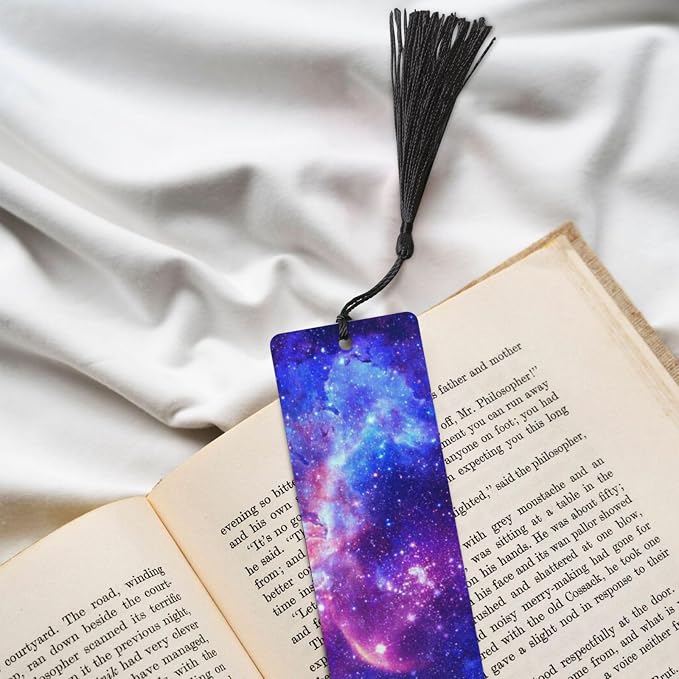 Galaxy 5pcs Wood Bookmarks with Tassel for Planner Reading Book Lovers Accessory Readers Men Women 4.6 X 1.2 Inch