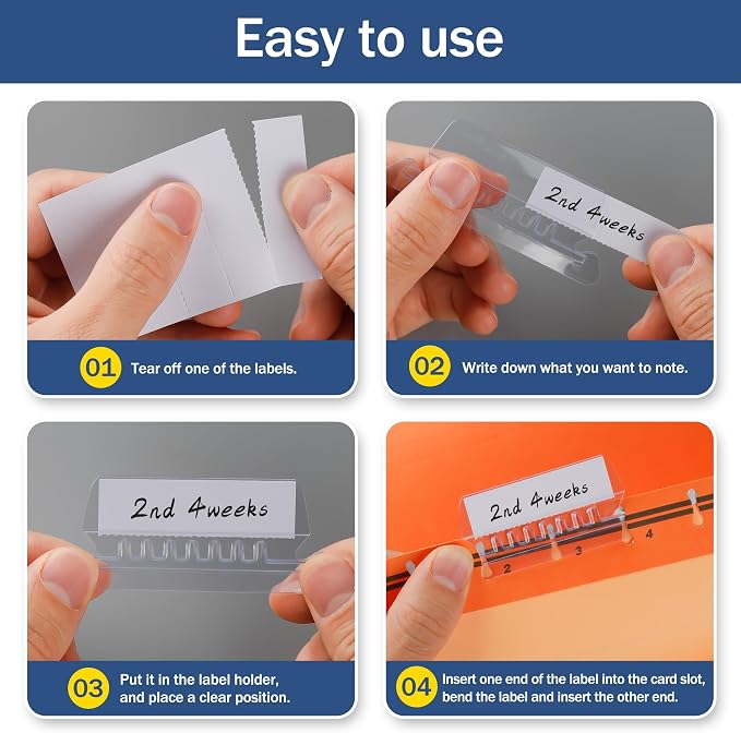 Hanging File Folder Tabs, 30 Set Transparent File Folder Tabs with Inserts for Hanging Folders, Clear Plastic File Folder Labels Tabs for Quick Identification (30)