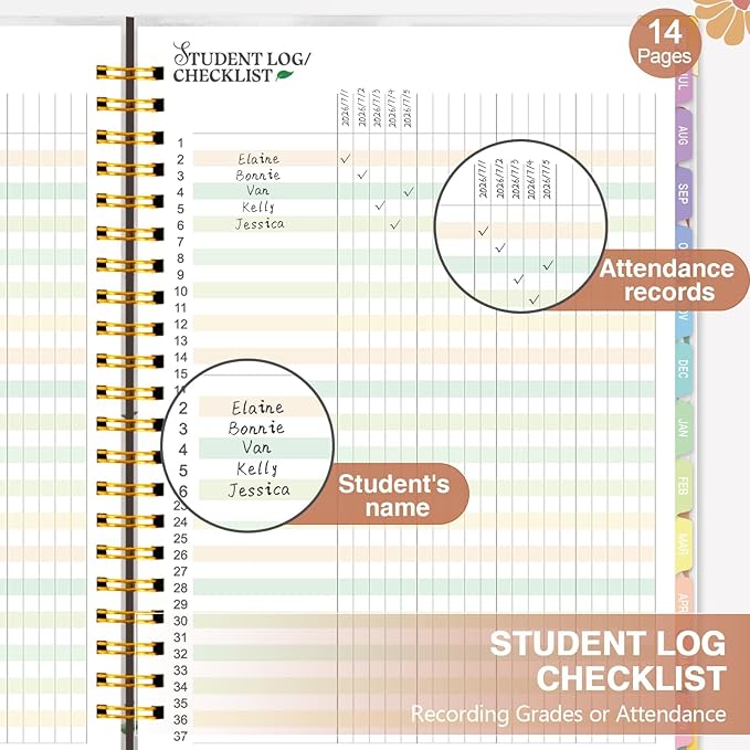 Teacher Planner 2026-2027 Academic Year, Academic Planners for Teachers from July 2026 to June 2027, 8.5"x11" Large Weekly & Monthly Lesson Planner with Pocket & Stickers for School Teachers Supplies