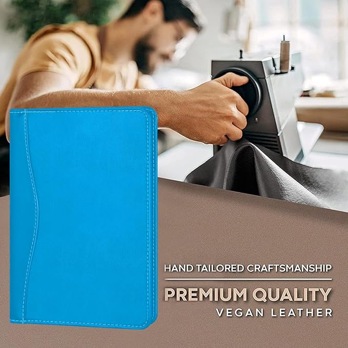 Lcjtop Padfolio/Portfolio Binder, Mini Padfolio Portfolio Binder 5 x 8 Legal Writing Pad, A5 Document Organizer Folder for Men Women, Electric Blue