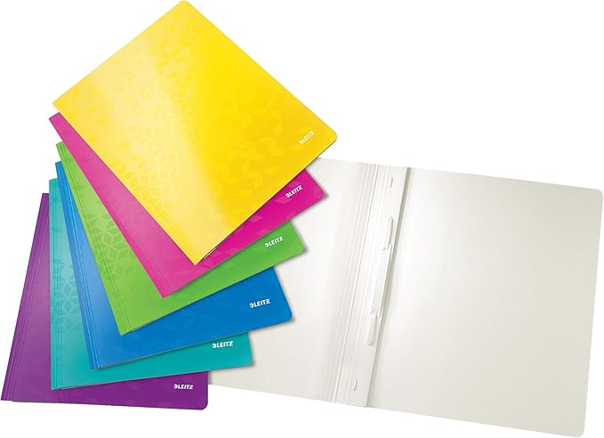 Leitz 30011099 Wow A4 Flat File - Assorted Colours, Pack of 6