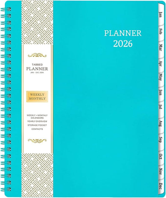 Planner 2026-2027 - 2026 Planner(January - December 2026), 8" x 10", Calendar Planner 2026, 2026 Planner Weekly and Monthly Spiral Bound, Flexible Cover, To-Do List, 12 Monthly Tabs