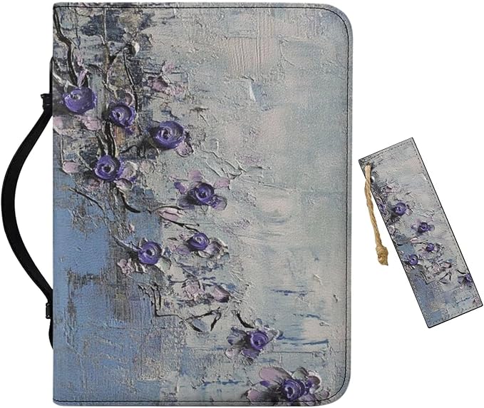 PU Bible Case, Bible Cover for Women,Small Bible Covers with Leather Bookmark (Set of 1), Bible Carrying Case,Art Painting