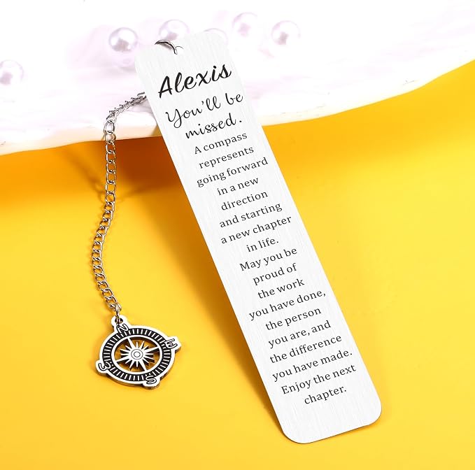 Custom Name, Personalized Bookmark for Women, Farewell Gifts for Coworkers Women Friends Her Nurse Boss Teacher Employee You Will Be Missed Retirement Gift Coworker Leaving New Job Gifts for Women