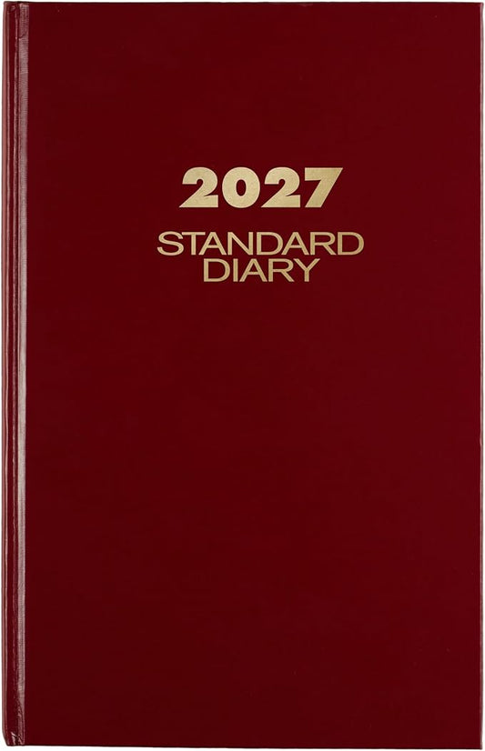 AT-A-GLANCE 2027 Daily Planner, Standard Diary, 7.75" x 12" Journal, Hardcover, Red (SD3761327)