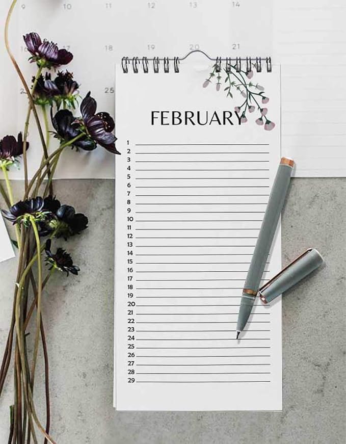 Floral Rustic Perpetual Calendar Birthday Wall Hanging Anniversary Special Event Reminder Calendar Book Journal Stationary Wall Hanging Birthday Gift Card Planner Organizer