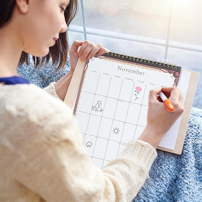 2026 Bucket List Calendar | 12-Month Wall Calendar with Illustrated Monthly Pages, Inspirational Monthly Goal Planner Spiral Wall Calendar, DIY-Friendly & Daily Prompts Women Gift for Friends (2026 Bucket List Calendar)