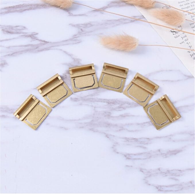 6pcs Airlove Retro Brass Journal Clips & Planner Clips, Mini Planner Bookmark & Index Label Clip – Ideal Stationery Gift for Readers/Students