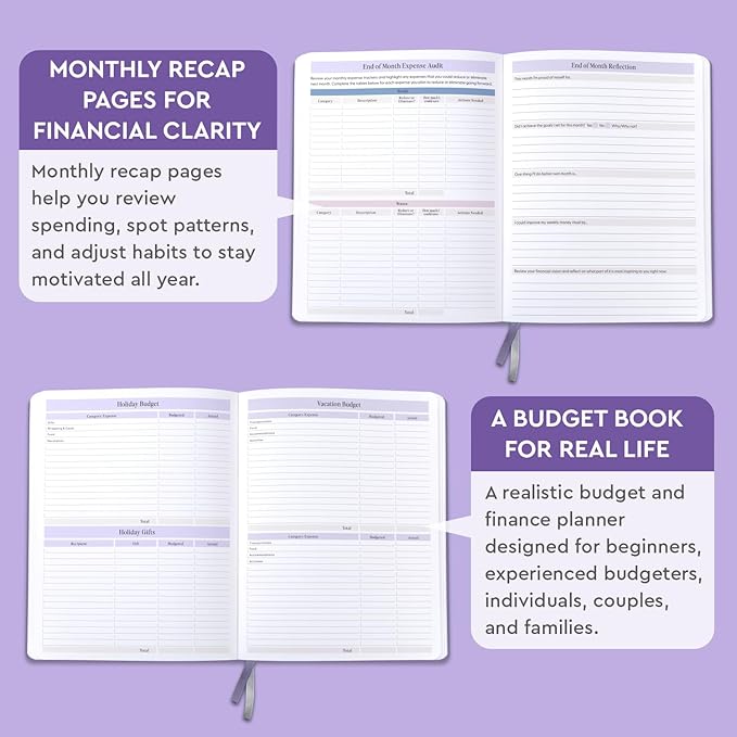 Dow Janes Planner Panda Planner Budget Planner 2026 Financial Planner – Monthly Budget Planner & Bill Payment Tracker, Expense Tracker Notebook, Budget Book, 8.5 x 11 Softcover Purple 120gsm