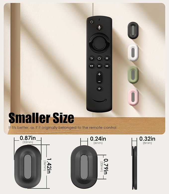 4 Pack Magnetic Remote Control Holder Wall Mount, 2025 Upgraded Smaller & Stronger Magnetic Silicone Remote Control Organizer TV Remote Charger Holder Caddy Back of TV (Multi)