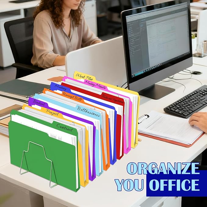TUXIYA 105 Pack Colored File Folders,21 Colors File Folders Letter Size Manilla Folders 8.5 x 11,1/3 Cut Tab Filing Folders for Office School Business Documents Files Paper