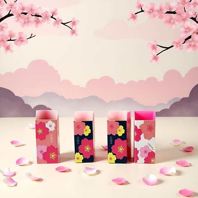 3 Pcs Pink Lovely Cherry Blossoms Rubber Erasers of Sakura Petal Sketch Painting Pencil Correction Tool School Office Stationery Supply Standard Pencil Erasers