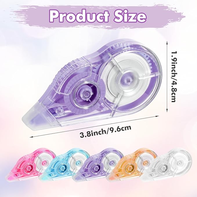 50 Pack White Correction Tape Bulk, 39 Feet Cream Correction Tapes Roller Applicator Extra-Long for Instant Smooth Precise Corrections Study Supplies and Office Products Writing Supplies(Color)