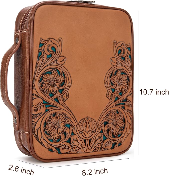 Montana West Western Style Embroidered Bible Covers for Women Men Book Carrying Case Church Bag Outdoor Bible Protective DC063BR