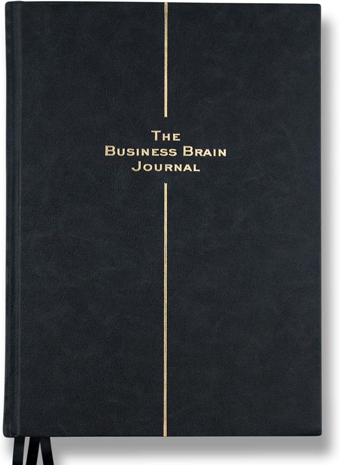 Business Brain Journal: 100-Day Guided Business Journal for Women & Men – Leather Journal Notebook for Success Mindset & Gratitude – Break Plateaus & Achieve Growth