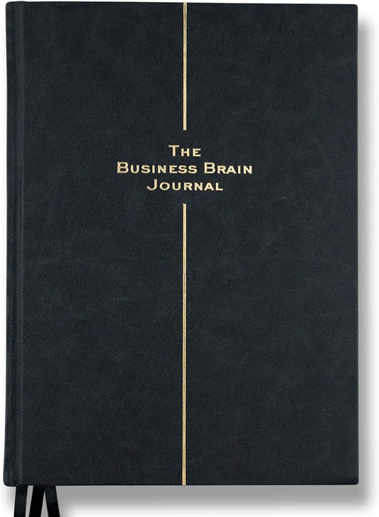 Business Brain Journal: 100-Day Guided Business Journal for Women & Men – Leather Journal Notebook for Success Mindset & Gratitude – Break Plateaus & Achieve Growth
