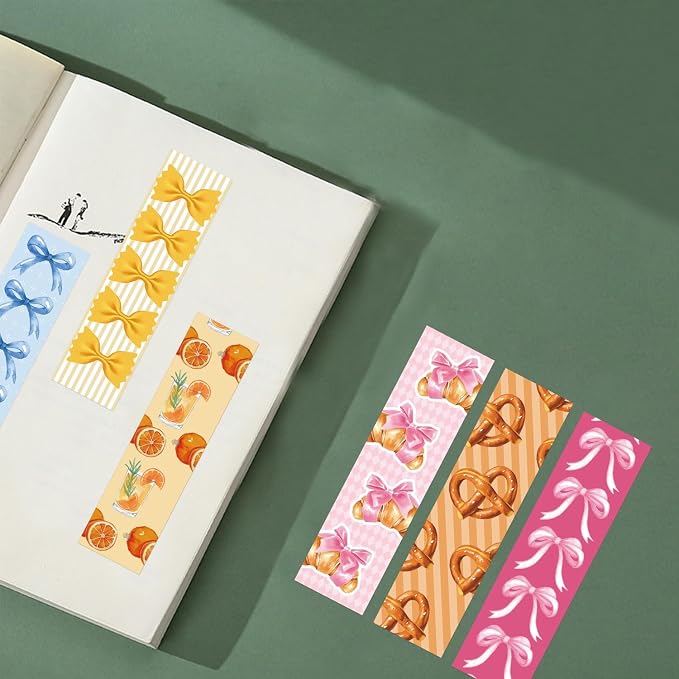 30PCS Coquette Aesthetic Bookmarks, Bow Girl Design, Pretty Page Markers for Reading, Book Lover Gift