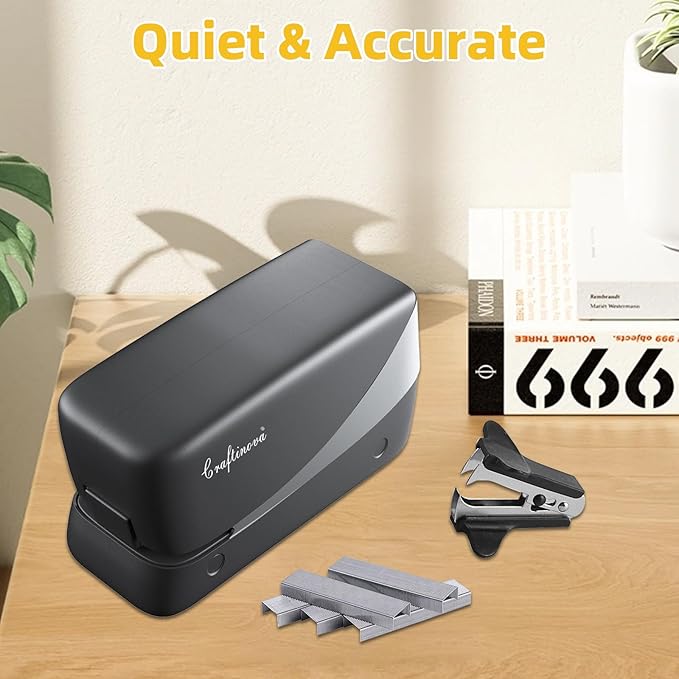 Electric Stapler, 25 Sheet, Include 2000 Staples and 1 Remover, Jam Free, Professional and Home Office Stapler，Battery not Included，AC or Battery Powered.
