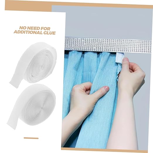 Double-Sided Self-Adhesive Hook and Loop Tape for Curtains and Doors Durable Strong Hold Fastener Strips for Home and Office Use Easy Installation Reliable Adhesion