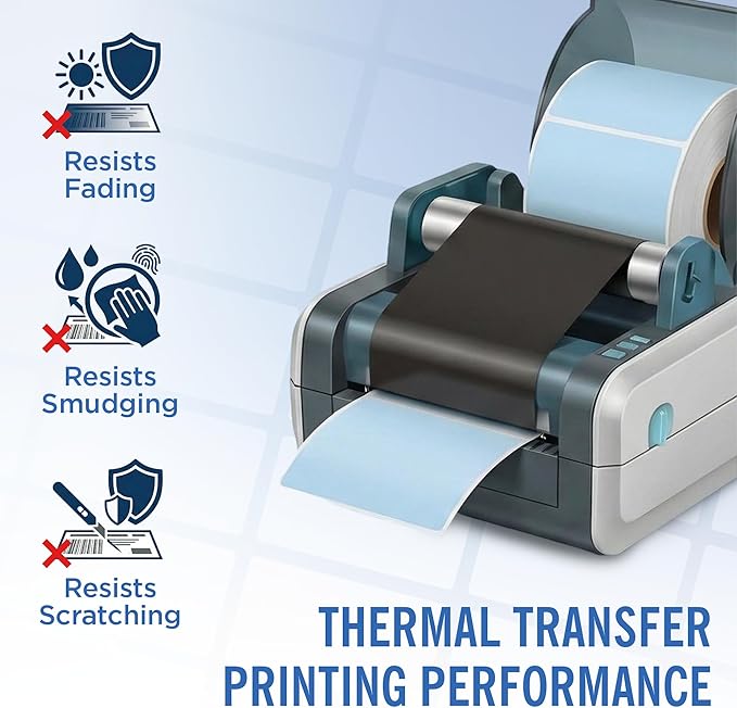 4" X 6" Direct Thermal Shipping Labels | Blue | 1" Cores w/Perfs Easy Tear | Made in USA - Printer w/Ribbon Needed | Printing Label | 250 Labels | 250 Labels per Roll | 1 Rolls | Blank Labels