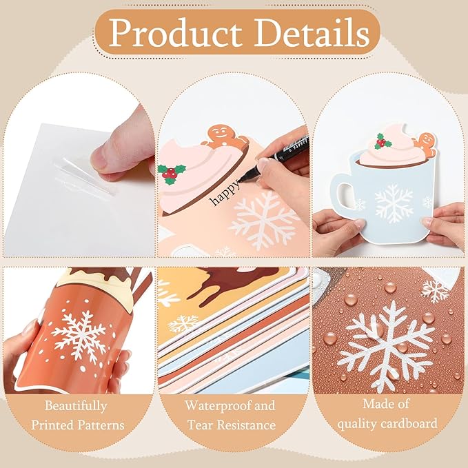 Winter Bulletin Board Set Cocoa Mug Classroom Decorations Hot Cocoa Marshmallow Paper Cutouts for Door Wall Winter Holiday Party Supplies