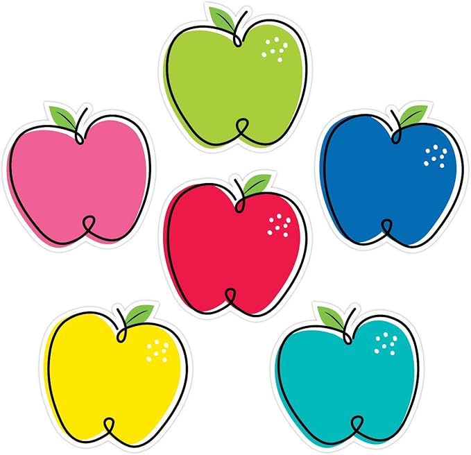 CTP Doodle Apples 6" Cut-Outs (Core Decor) Classroom Decor (10420 Creative Teaching Press)