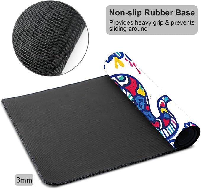 Mouse Pad Gaming Mousepad 31.5x11.8 Inch XXL Large + Coasters,Desk Mat with Stitched Edges, Non-Slip Rubber Base, Thick Mouse Pad for Computer, Laptop, Office & Home - Cute Snake