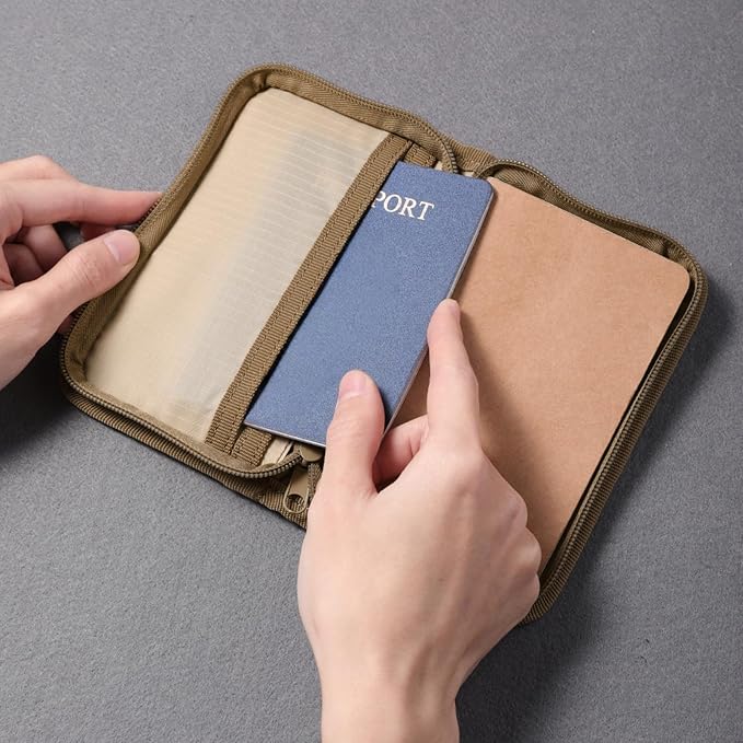 Kosibate Journal Cover, Pocket Journal with Zipper Pen Holder, Waxed Canvas, Ideal for Travelers & Daily Use, Fits Field Notes, Moleskine Cahier, 3.5 x 5.5 Inch (Brown)