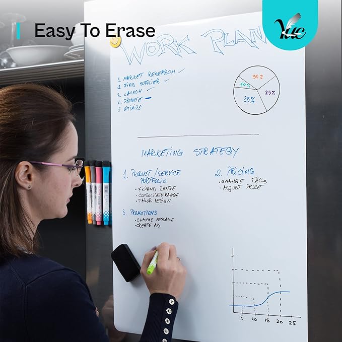 25x17 inch - Magnetic whiteboard for the Fridge - Magnetic Dry Erase Board - Fridge whiteboard - Refrigerator whiteboard - White Board for Fridge - Dry Erase Board Magnetic - Magnetic White Board