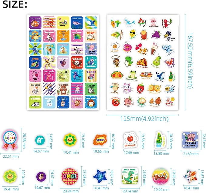 840PCS Teacher Sticker for Student, Funny Motivational Reward Stickers for Kids Classroom, Must Have Essentials for Teachers Elementary, Positive Encouragement Stickers Home School Supplies