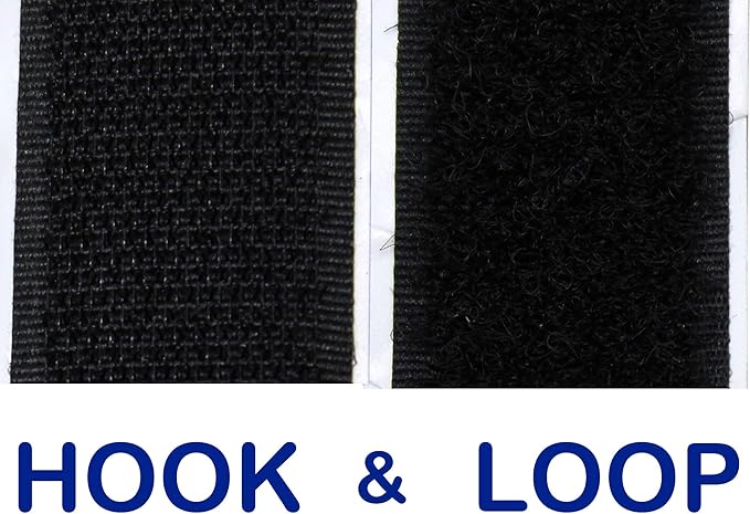 BlueDot Trading Self Adhesive Double-Sided Sticky-Back Hook and Loop Interlocking Tape for Home, Office, or Crafts, 3/4” (.75 inch) Wide, Black, 2 Feet