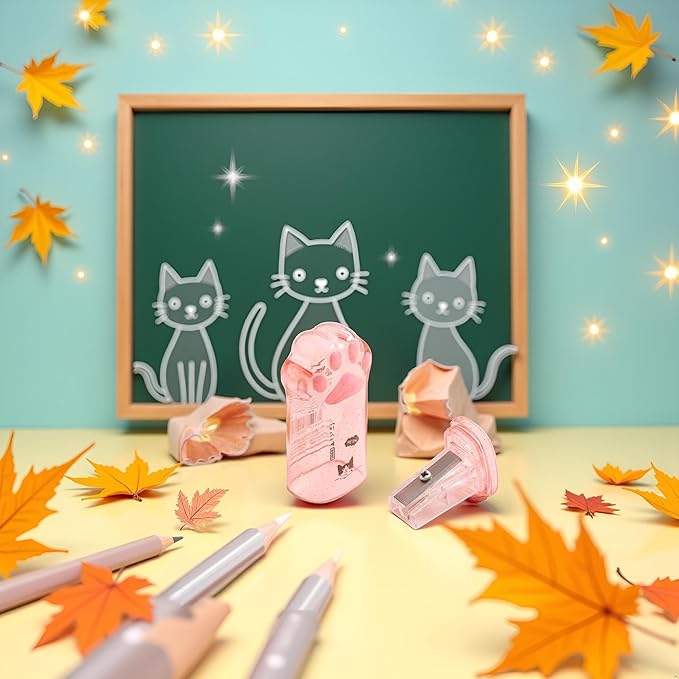 Cute Cat Paw Pencil Sharpener Kawaii Supplies Student Prize Kids Gift Kawaii Pencil Sharpener Cat School Supplies for Kids Girls Cat Lovers Office School Home Writing and Correction Supplies